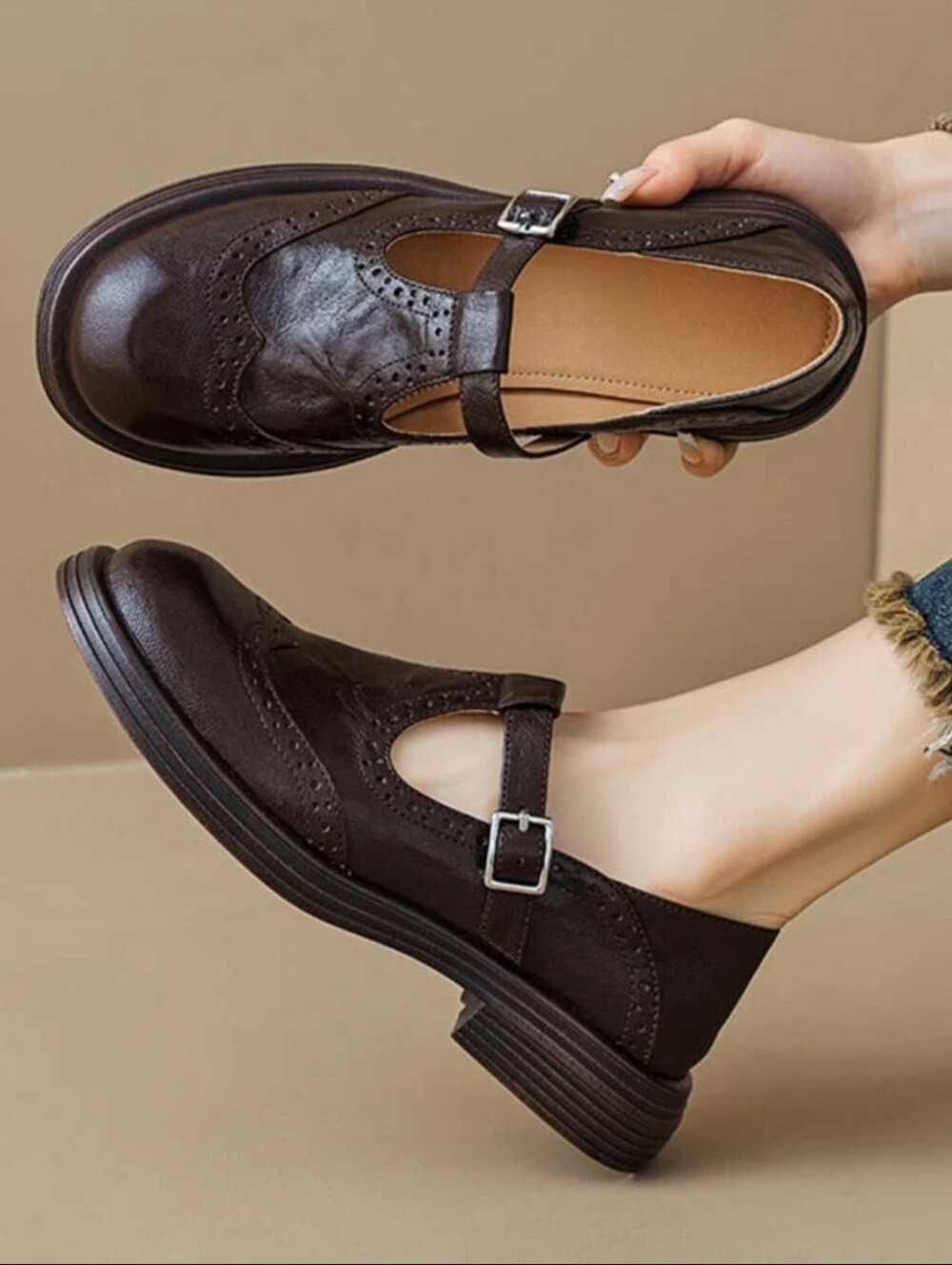 Classic Mary Jane X Wingtip Oxford || Size 39 Womens (8-8.5)